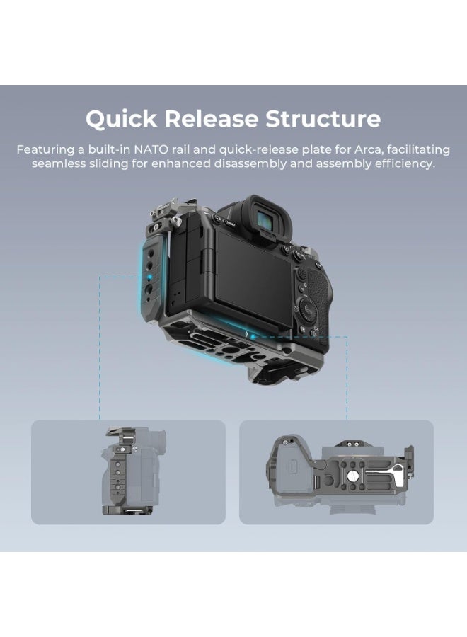 SMALLRIG HawkLock Quick Release Cage Kit for Sony Alpha 7R V/Alpha 7 IV/Alpha 7S III 4538 - Image 5